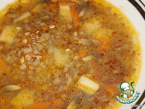Buckwheat soup with mushrooms