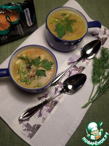 Суп с чечевицей и черносливом