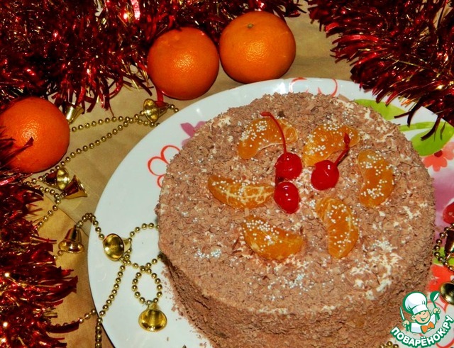Мандариновый торт с печеньем Савоярди