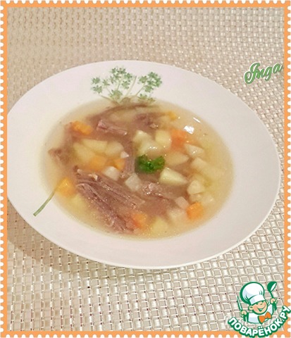Овощной суп на говяжьем бульоне 