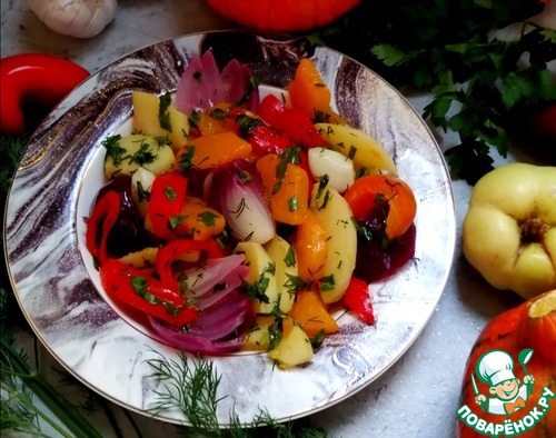 Айва с тыквой в маринаде