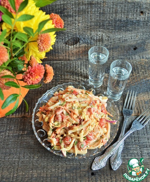 Салат с кальмарами "Осенний букет"