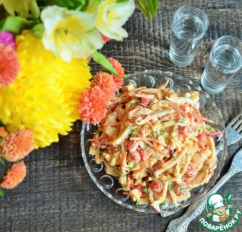 Салат с кальмарами "Осенний букет"