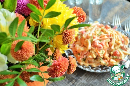 Салат с кальмарами "Осенний букет"