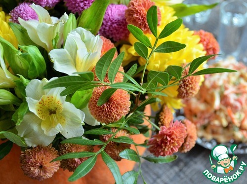 Салат с кальмарами "Осенний букет"