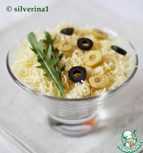 Слоеный салат с языком