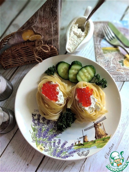 Паста с творожным кремом