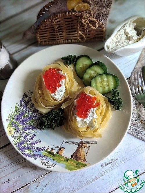 Паста с творожным кремом