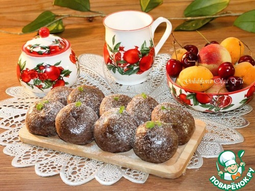 Шоколадное печенье с черешней на сгущенке