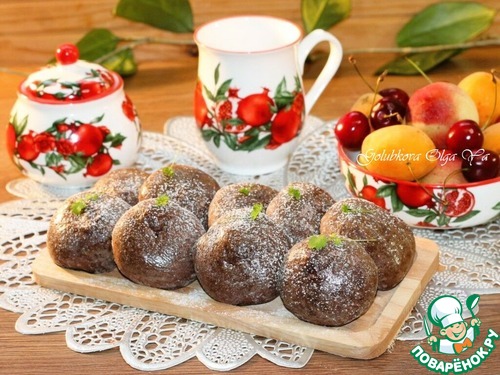 Шоколадное печенье с черешней на сгущенке