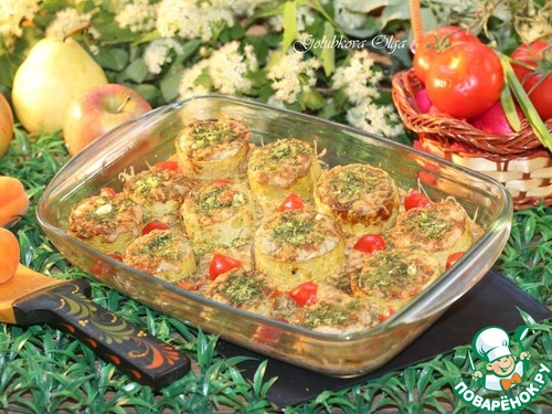 Аппетитная закуска из кабачков и индейки