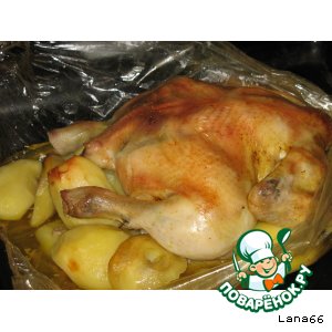 Курица с картошкой запеченая в рукаве