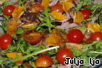 Свежий салат с уткой, запечeнными шампиньонами и мандариновой заправкой "Новогодние традиции" ингредиенты