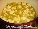 Суп из цветной капусты с мидиями «Кустракиты» Бульон