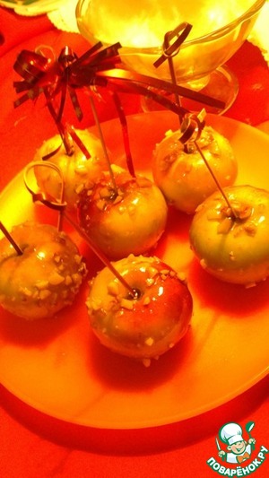 Рецепт Глазированные яблоки с орешками