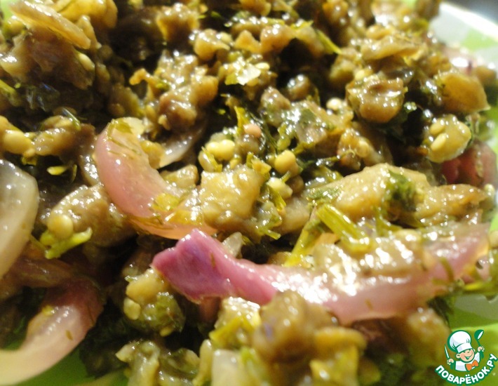 Рецепт: Маринованные баклажаны с зеленью и луком