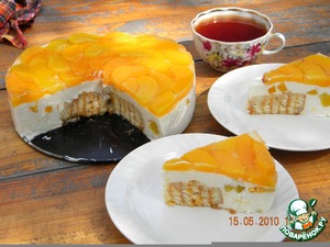 Рецепт Творожно-персиковый торт "Нега"