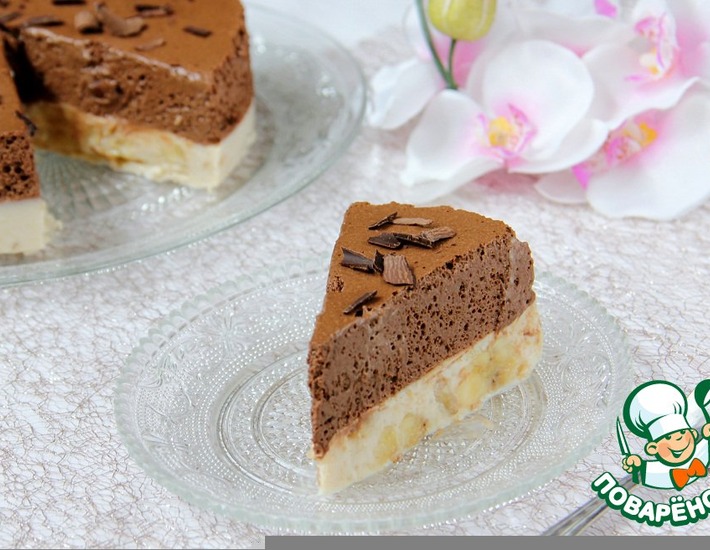 Рецепт: Торт-десерт Шоколадно-банановый мусс