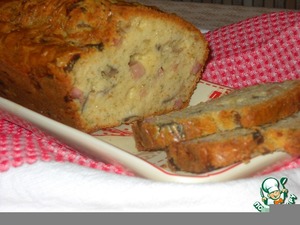 Рецепт Закусочный кекс с ветчиной, горчицой и шампиньонами