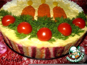 Рецепт Закусочный торт "Пламя свечи"