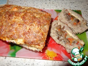 Рецепт Мясной кекс с грибами и сыром