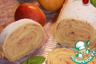 Рецепт: Рулет с яблоками Боло-де-Роло