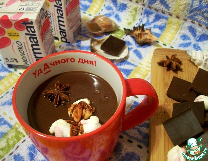 Рецепт: Горячий шоколад с зефиром