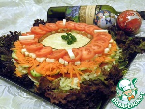 Рецепт Многослойный витаминный салат "Зимний цветок"