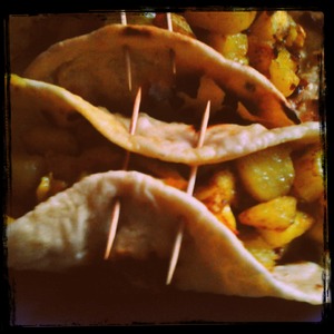 Рецепт Сабджи из картофеля в лепёшках Чапати