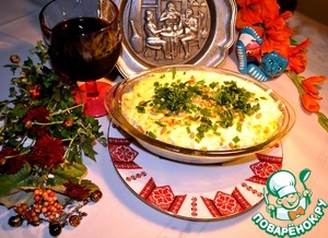 Рецепт Болгарская запеканка с рисом , индейкой, брынзой и кефиром.