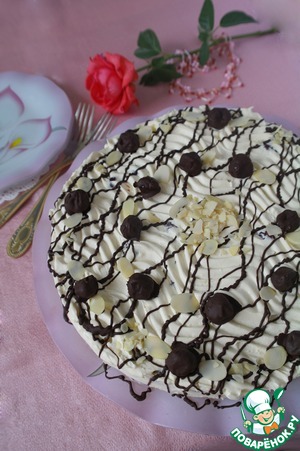 Рецепт Бисквитный торт с творожным кремом