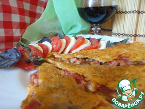 Рецепт Пицца «Кальцоне» с сыром и ветчиной