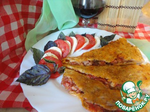 Рецепт Пицца «Кальцоне» с сыром и ветчиной