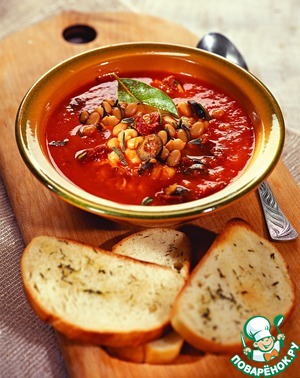 Рецепт Итальянский томатный суп с гренками