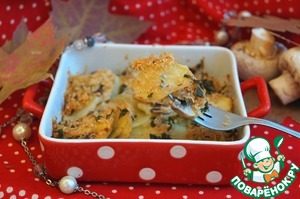 Рецепт Запеканка из картофеля с грибами-Tortiera di patate e funghi