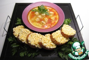 Рецепт Овощной суп с фрикадельками