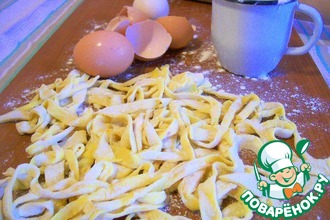 Рецепт: Паста домашняя яичная быстрого приготовления
