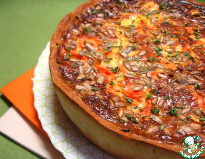 Рецепт: Пикантный морковный пирог с пряными травами