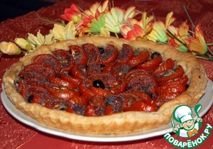 Рецепт Открытый пирог с помидорами "Томатная роза"