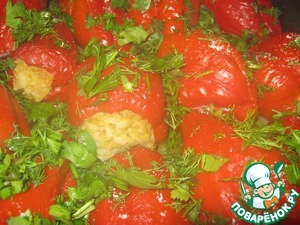 Рецепт Особый фаршированный болгарский перец, запечённый в духовке