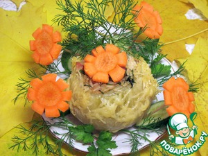 Рецепт Лук фаршированный со сливочно-сырным соусом