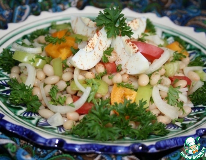 Рецепт: Турецкий салат из белой фасоли