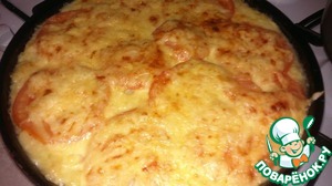 Рецепт Картофельное пюре, запеченное с сыром, луком и помидорами