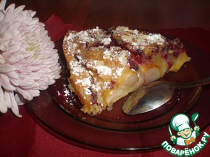 Рецепт Грушево-брусничный пирог с ванилью