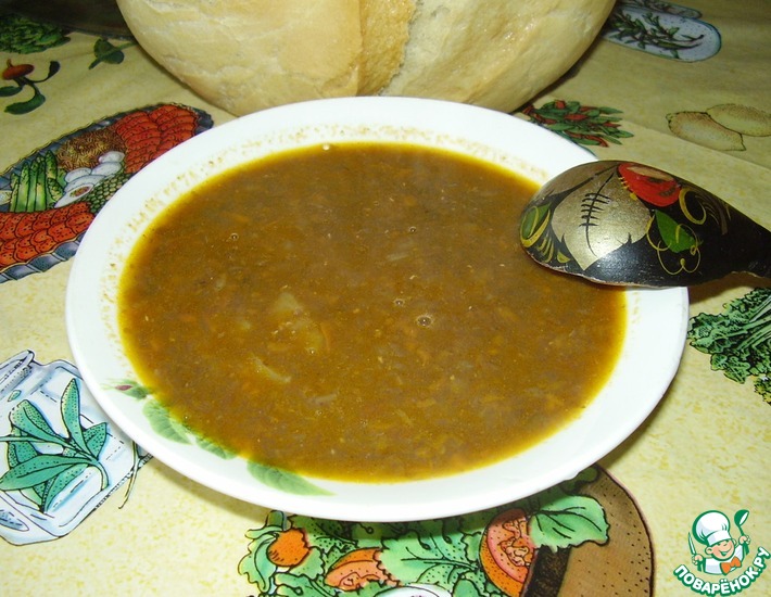 Рецепт: Суп из чечевицы с помидорами