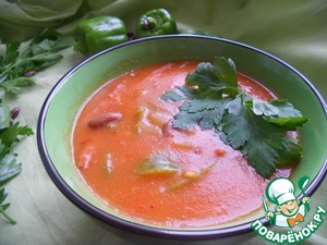 Рецепт Острый томатный суп с фасолью