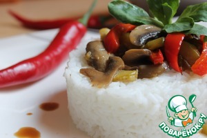 Рецепт Цуккини с грибами и рисом
