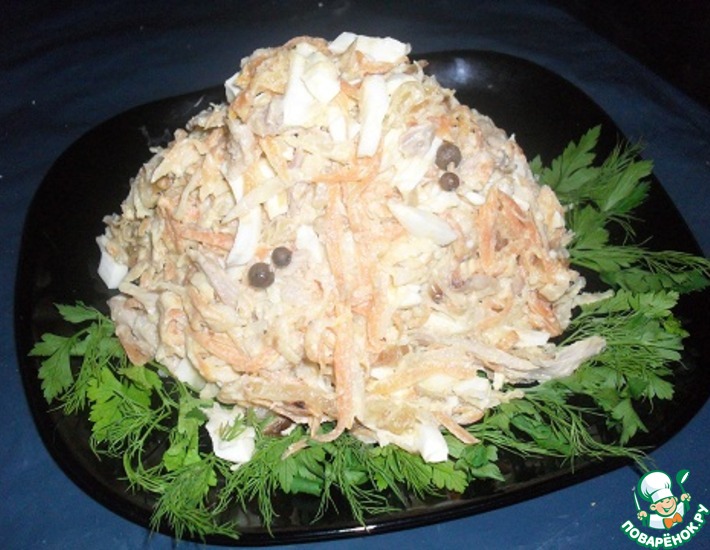 Салат Муравейник с курицей - как приготовить, рецепт с фото по шагам, калорийность - garant-artem.ru