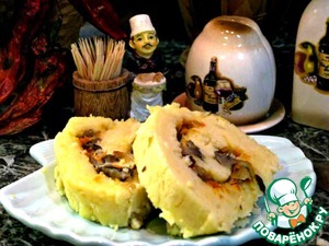 Рецепт Постный картофельный рулет с грибами