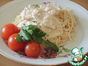 Рецепт Спагетти со сливочным соусом